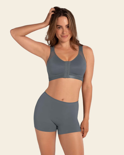 Unlined Wireless Posture Corrector Bra#color_706-medium-gray