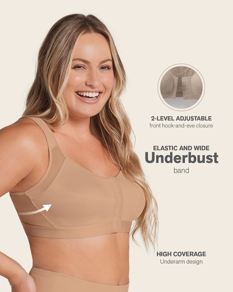 Multi/functional back support posture corrector wireless bra#color_801-golden-beige