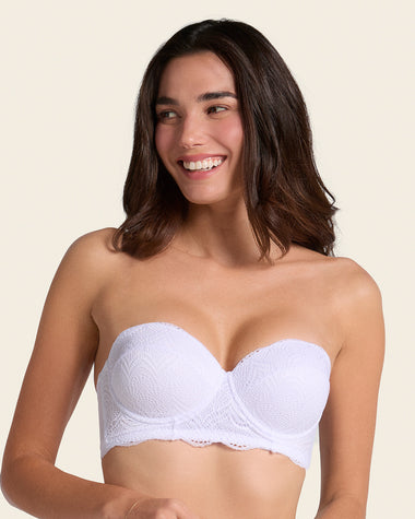 Convertible balconette lace push up bra#color_000-white