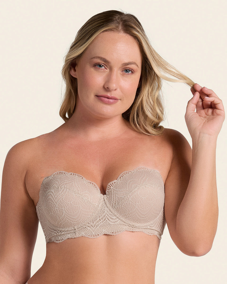 Convertible balconette lace push up bra