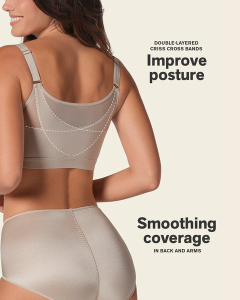 Comfortable posture corrector bra with contour cups - multi/benefit#color_802-nude