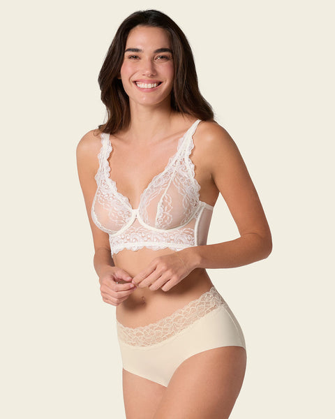 Milan sheer lace bustier bralette with underwire#color_253-ivory