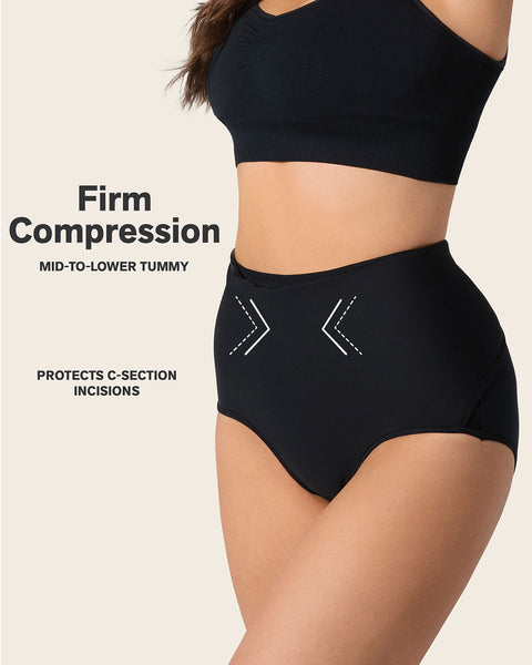 Firm Compression Postpartum Panty with Adjustable Belly Wrap