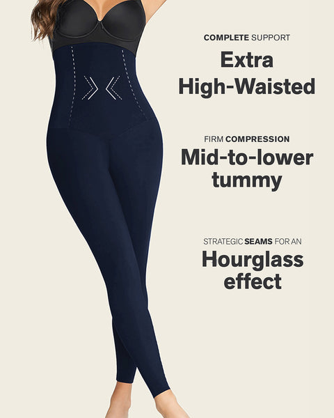 Extra high waisted firm compression legging#color_b55-dark-blue