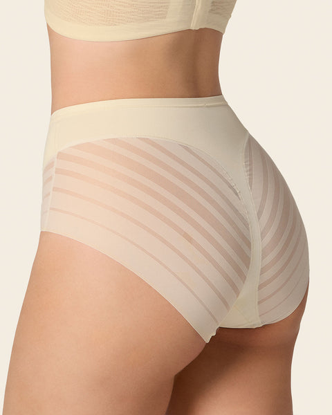 Lace stripe undetectable classic shaper panty#color_898-ivory