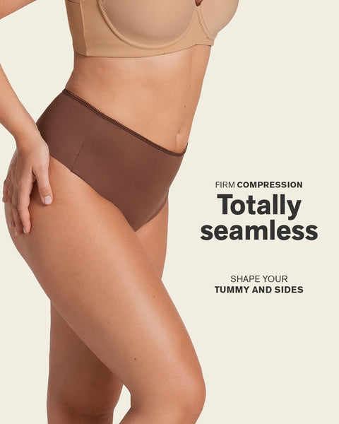 Seamless thong shaper panty#color_875-dark-brown