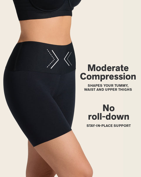 Stay-in-place seamless slip short#color_700-black