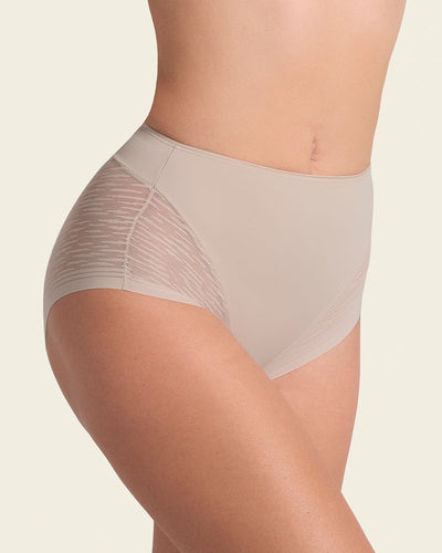 High-waisted sheer lace shaper panty#color_802-nude