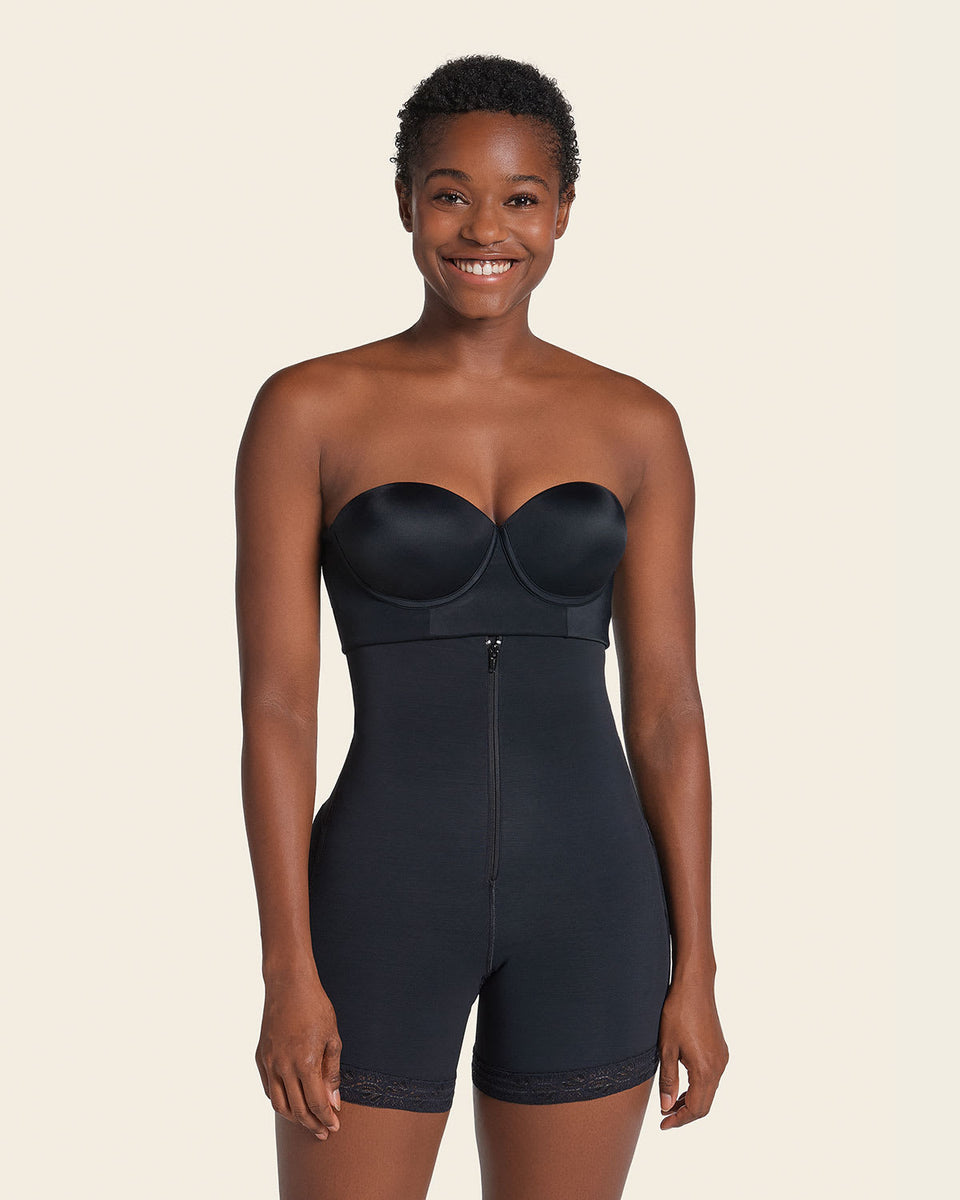 Firm tummy control shaper strapless short with butt lifter