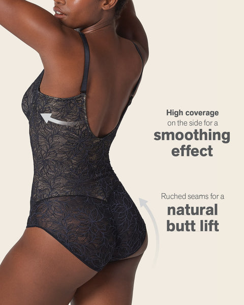 Underwire Smoothing Lace Bodysuit#color_700-black