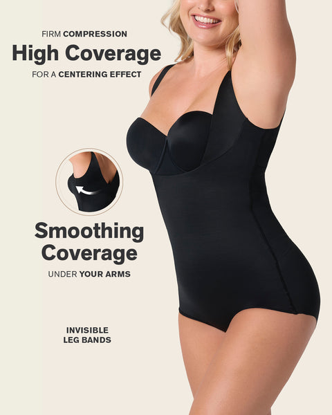 Plunge back classic sculpting body shaper#color_700-black