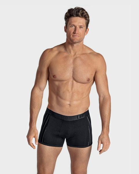 Leo flex-fit boxer brief#color_713-black-stripes