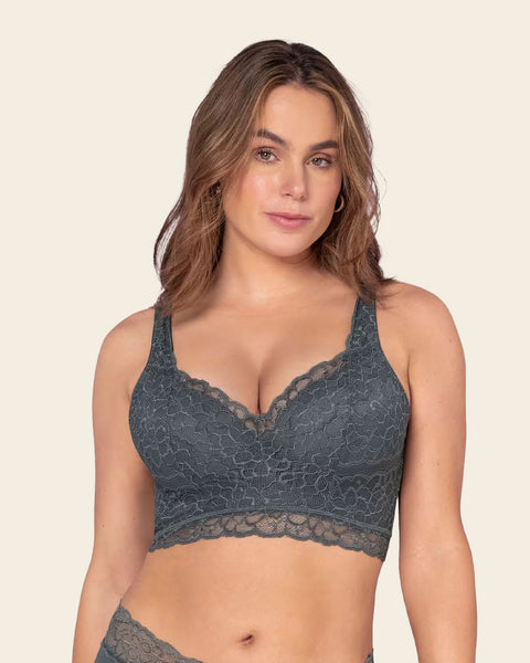 Luxe Lace Underwire Smoothing Bustier#color_784-dark-gray