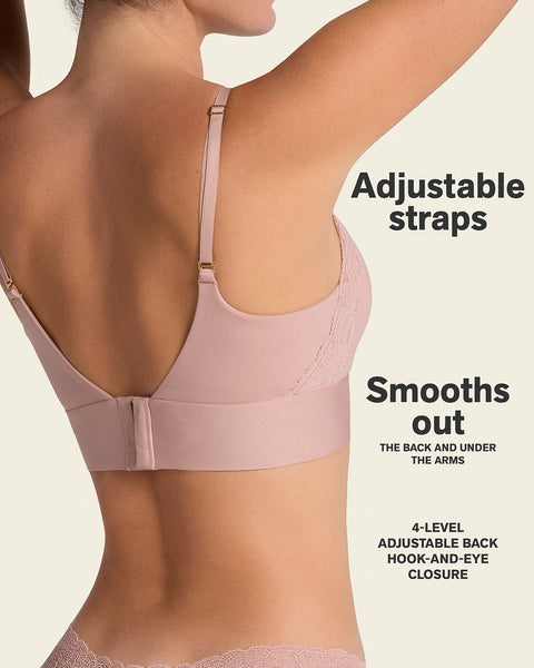 Lace Trim Soft Full Coverage Smoothing Wireless Daily Bra#color_811-dusty-rose