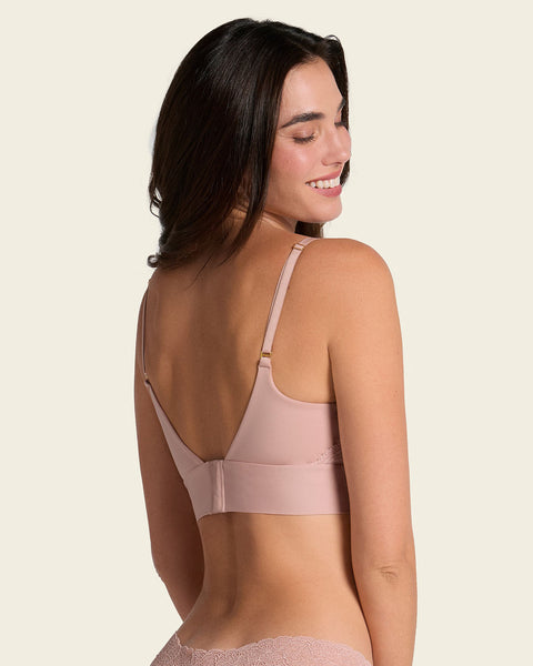 Lace Trim Soft Full Coverage Smoothing Wireless Daily Bra#color_811-dusty-rose