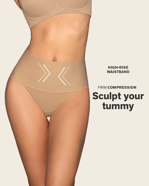 High-Tech High-Waisted Sculpting Thong#color_801-golden-beige