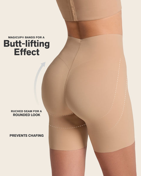 Seamless Butt Lifter Shaper Short#color_801-golden-beige