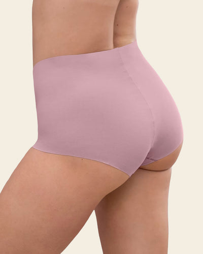 Mostly Covered Invisible Microfiber Boyshort Panty#color_413-mauve-pink