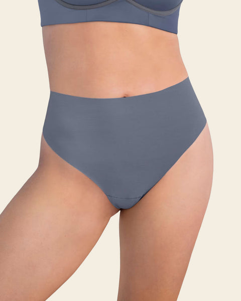 High-Waisted Invisible Microfiber Thong Panty#color_838-shadow-blue