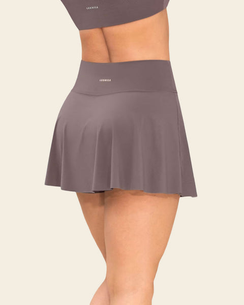 Active Skort with Side Pocket#color_868-dark-taupe