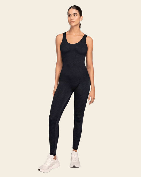 Backless Smoothing Bodycon Active Jumpsuit#color_700-black