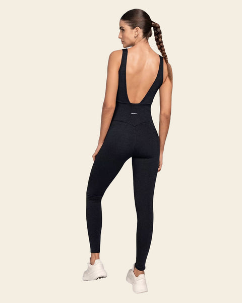 Backless Smoothing Bodycon Active Jumpsuit#color_700-black