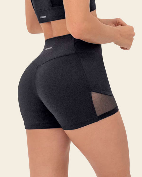 Short Active Shorts with Side Pocket | Leonisa Active by Silvy Araujo#color_700-black