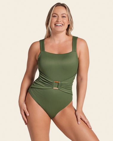 Bandeau Tummy Control Swimsuit with Removable Straps by South Beach