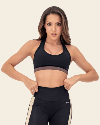 Sports Bra with Cutout Back | Leonisa Active by Silvy Araujo#color_700-black