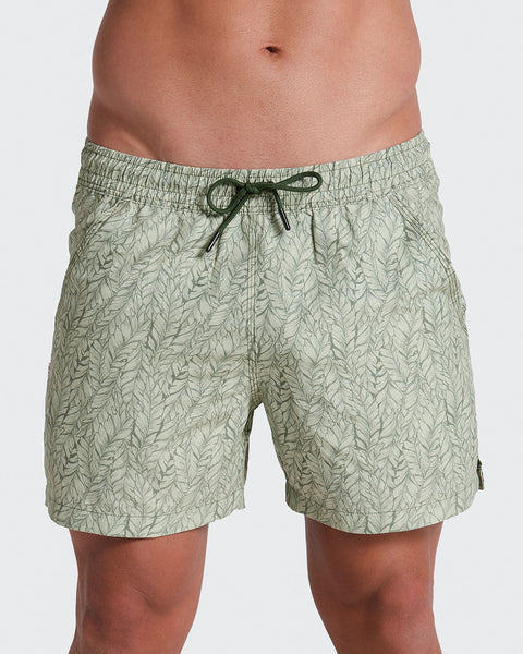 5" Eco-Friendly Men'S Swim Trunk with Soft Inner Mesh Lining#color_619-leaves-print