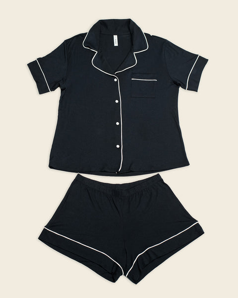 Pajama Set + T-Shirt and Shorts#color_700-black