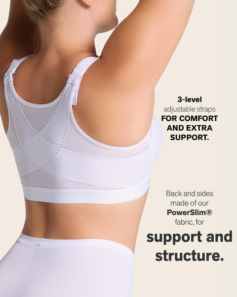 Stage 1 post-surgical wireless bra with front closure#color_000-white