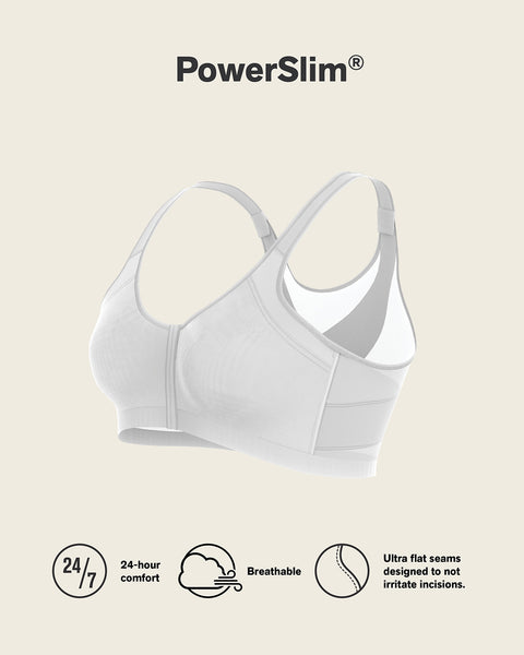 Stage 1 post-surgical wireless bra with front closure#color_000-white