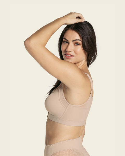 Dotmalls Bras, Front Closure Lace Comfy No Wire Bras, Full Back Covera Comfortable  Push up Bra (Color : Beige, Size : Medium) at  Women's Clothing store